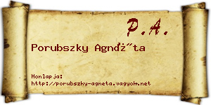 Porubszky Agnéta névjegykártya